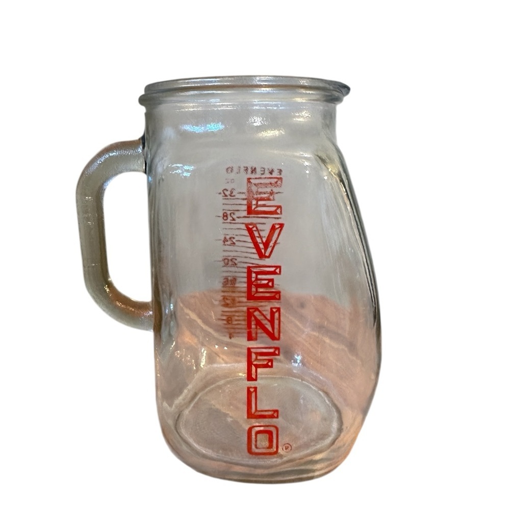 Vintage 1950s EVENFLO Glass Measuring Pitcher 4 Cup 32 oz 1 Quart